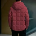 thumbnail image 5 of gbyLJF Men's Lightweight Puffer Jacket Solid Color Full Zip Hooded Down Coats Winter Long Sleeve Warm Cardigan with Pockets, 5 of 9