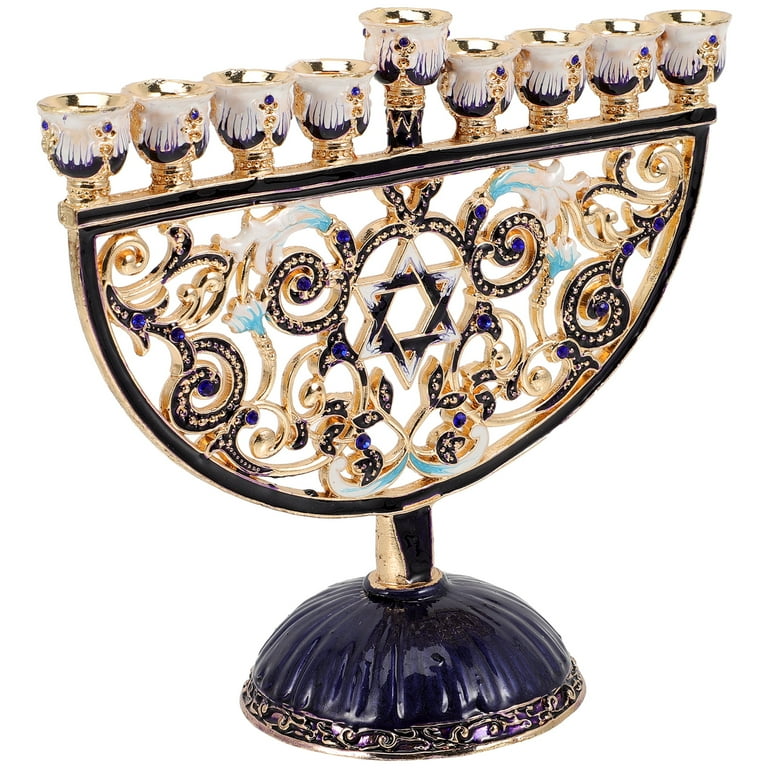Designer KarShi Of Jerusalem 24 Karat Gold Overlay Menorah, 59 OFF