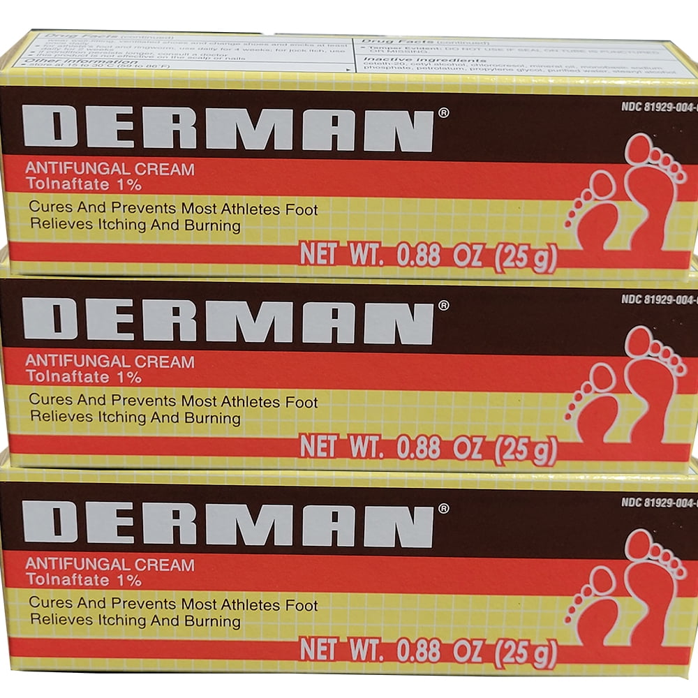 Derman Antifungal Cream. Athlete's Foot, Ringworm and Jock Itch