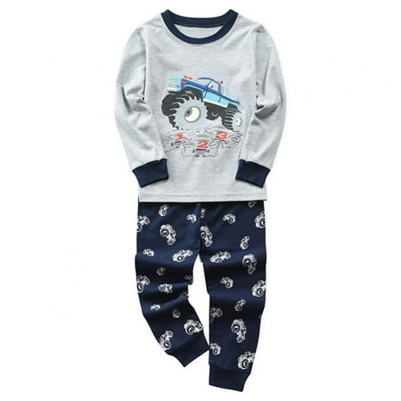 

SYNPOS Toddler Kids Boys Print Outfit Long Sleeve Round Neck Sweatshirt and Pants Fall Winter 2pcs Clothes