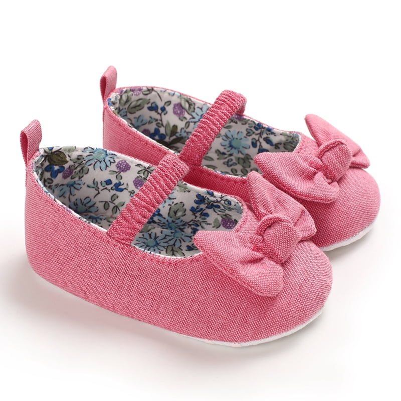 Baby Girl Princess Dress Shoes, Soft Sole Bowknot Mary Jane Flats Anti