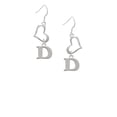 thumbnail image 2 of Delight Jewelry Silvertone Large Initial - D - Open Heart French Earrings, 2 of 4