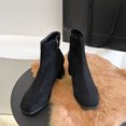 thumbnail image 5 of hopeusnice Women's Suede Ankle Boots Block Heel Zipper Closed Toe Booties Comfortable Low Heel Dress Shoes for Fall Winter Black 39, 5 of 9