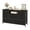 Pure Black Cationic Cloth, variant on Accreate Dresser TV Stand with Power Outlet & LED for 55'' TV, Long Dresser for Bedroom with 8 Deep Drawers, Chests of Drawers, Wide Console Table for, Living Room, Entryway
