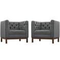 thumbnail image 2 of Modway Panache Living Room Set Upholstered Fabric Set of 2 in Gray, 2 of 5