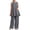 Gray, variant on Antinious Women Solid Crewneck Sleeveless Elastic Waist Wide Leg Sleep Full Length Pants Soft Pajama Set