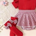 thumbnail image 4 of JUMEYU Baby Girls' Dresses Baby Girl Romper Infant Baby Clothes with Hat Summer One-Piece Toddler Girls Jumpsuit Overall Pants Set 0 3 6 9 12 18 24 Months (Watermelon Red,6-9 Months), 4 of 4