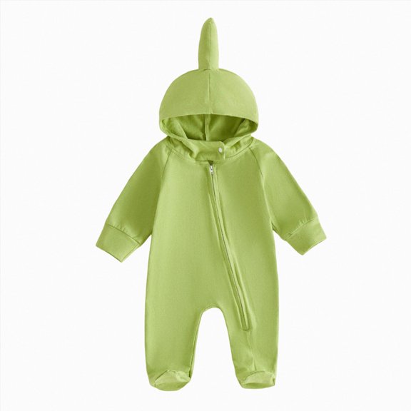 Wonitaaizi Unisex Baby Boys Long Sleeve Infant Baby Zipper Hooded Jumpsuits Romper Loose Outfit Clothes (3-6 Months,Green)