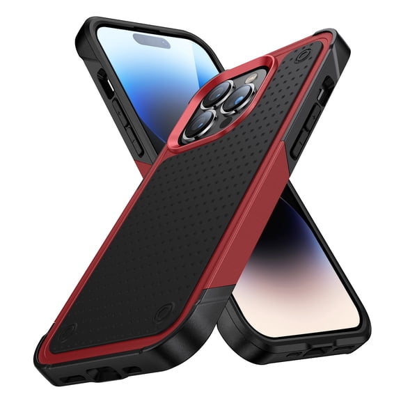Armor Shockproof Case for iPhone 16 Plus, [Military Grade Anti-Drop] Rugged Hybrid Hard PC Soft Silicone Heavy-Duty Tough Durable Slim Fit Lightweight Protective Bumper Phone Case, Red