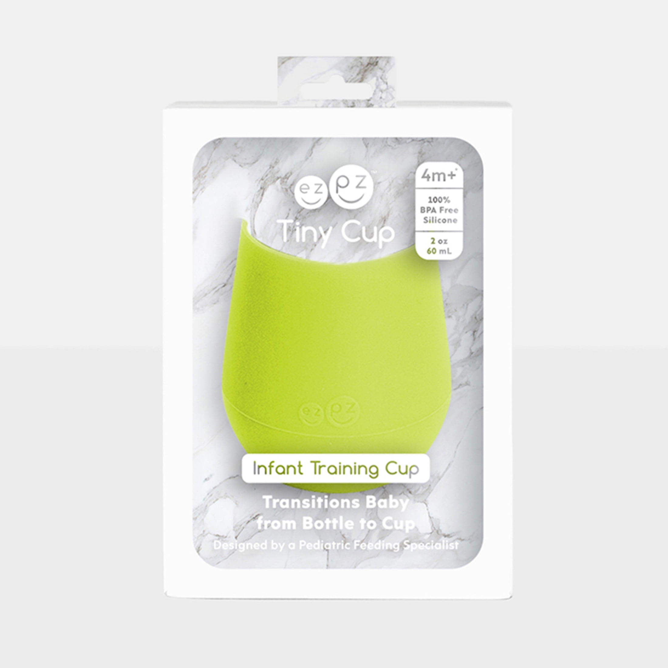 ezpz Tiny Cup (Lime) - 100% Silicone Training Cup for Infants - 6 months +  - Designed by a Pediatric Feeding Specialist - Baby-led Weaning Essentials