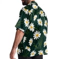 thumbnail image 3 of Daisy Men's Short Sleeve Poplin Shirt with Spread Collar Tops, Casual Printed Button Down, Summer Beach Shirt for Men - Unisex, Stylish Men's Shirts, 3 of 6
