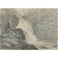 thumbnail image 2 of John Webber 18x14 Black Ornate Wood Framed Double Matted Museum Art Print Titled - Mawddach Falls Near Dolgelly (1790), 2 of 5