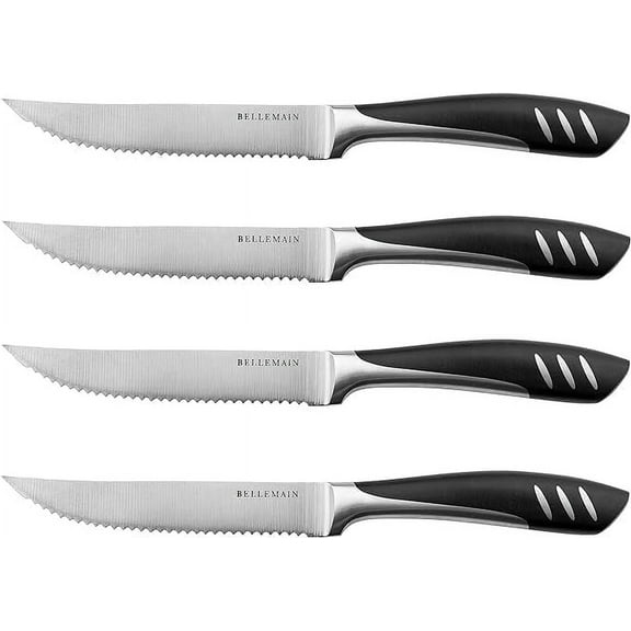 Bellemain Set of 4 Premium Steak Knives Set for Kitchen, Kitchen Knife Set with Steel Blades
