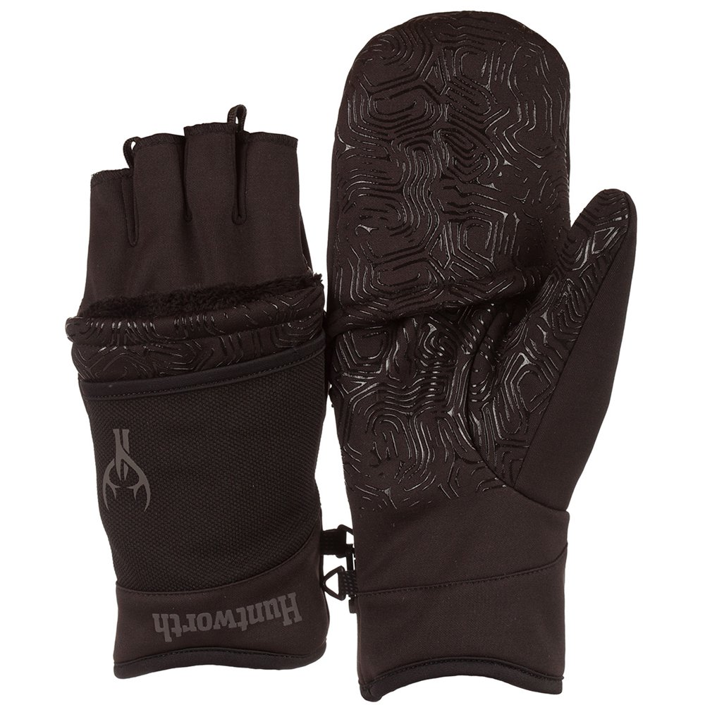 Huntworth Mens Black Stealth Pop Top Hunting Glove M/L