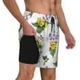 thumbnail image 2 of Kdxio Lavender Flowers Print Men's Swim Trunks with Compression Liner 7 Inch Inseam Quick Dry Swim Shorts, 2 of 7