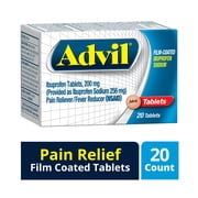 (2 pack) (2 pack) Advil Film Coated Tablets Pain Reliever and Fever Reducer, Ibuprofen 200mg, 20 Count, Fast-Acting Formula for Headache Relief, Toothache Pain Relief and Arthritis Pain Relief