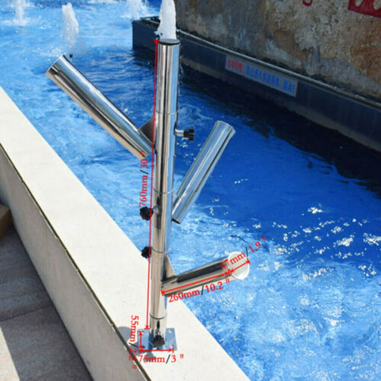 Stainless Fishing Rod Holder Tree Type 3-Tube Adjustable Rocket Launcher  Holders