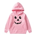 thumbnail image 2 of HUAXUN Boys Halloween Print Hoodie - Kids Graphic Pullover Sweatshirt, Halloween Themed Clothing Soft Comfortable Casual Outfit with Adjustable Hood for Ages 1-14 Years(Pink,3-4 Years), 2 of 4