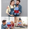 thumbnail image 3 of DolliBu I LOVE YOU Super Soft Baby Blue Bear Plush- Cute Stuffed Blue Bear Animal with Red Shirt For Valentine, Anniversary, Romantic Date, Boyfriend, or Girlfriend Gift - 8 inches, 3 of 6
