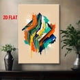 thumbnail image 3 of Modern Abstract Multicolor Geometric Fluid Art Painting - Turquoise Blue, Green, Mustard Yellow, Navy & Golden Marbled Wall Decor - Wrapped Canvas Frame Abstract Fluid Painting for, Office - Beige Ne, 3 of 6