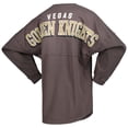thumbnail image 3 of Women's Fanatics Charcoal Vegas Golden Knights Spirit Lace-Up V-Neck Long Sleeve Jersey T-Shirt, 3 of 4