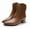 Brown, variant on Women's Chunky Heel Ankle Boots - Pointed Toe Zipper Booties for Fall Winter, Office, Date Night & Travel