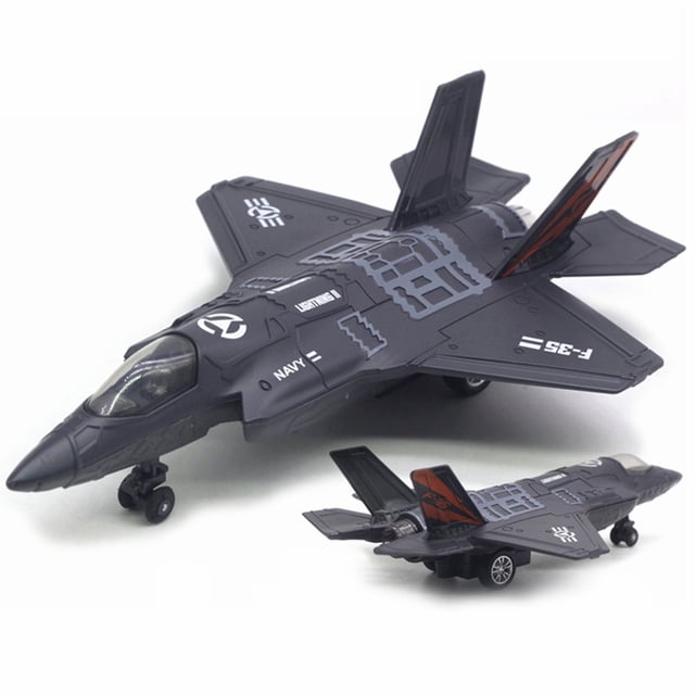 Boc Large Alloy Pull Back F-35 Fighter Aircraft Model Music LED Airplane Toy Gift