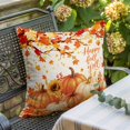 thumbnail image 3 of Throw Pillow Covers, Orange Pumpkins Fall 24x24 Pillow Covers for Couch/Sofa/Bed, Thanksgiving Branches Maple Leaves Sunflower Decorative Square Linen Cushion Pillowcase for Home Decor, 3 of 9