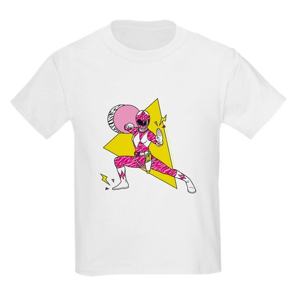 CafePress - Power Rangers Pink Ranger Defensive S Kids T Shirt - Light T-Shirt Kids XS-XL