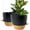 Black With Terracotta, variant on 10 inch Self Watering Planters, 2 Pack Large Plastic Plant Pots with Deep Reservior and High Drainage Holes for Indoor Outdoor Plants and Flowers, Speckled Grey