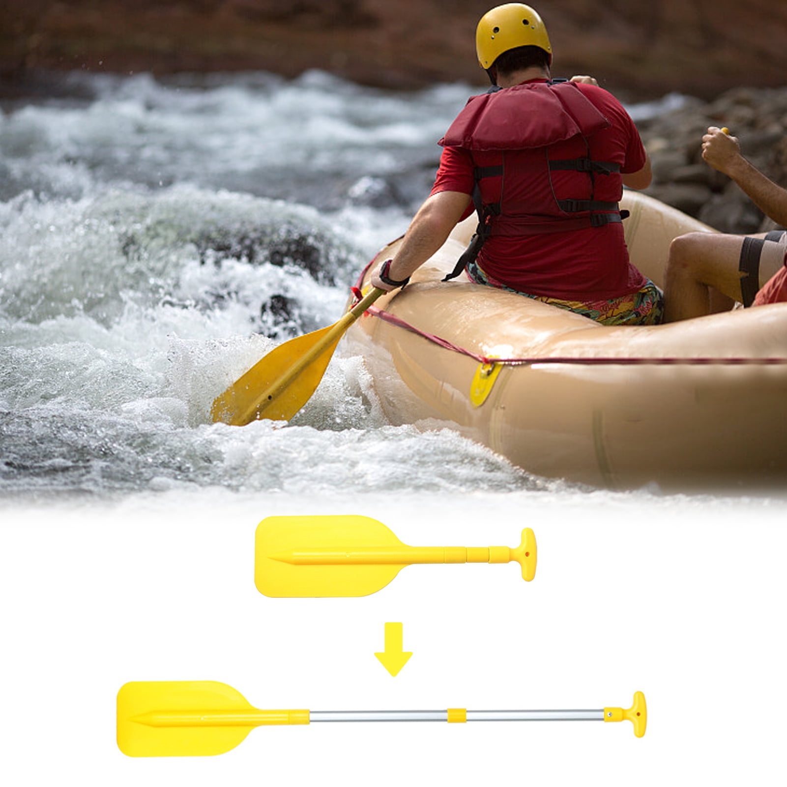 Elowen Rafting Boat Paddle Oars Telescopic Kayak Paddle Rafting Boat Paddle Canoe Oars Plastic Aluminum Alloy Boat Oars 53-108.5cm