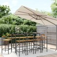 thumbnail image 1 of vidaXL 11 Piece Garden Bar Set Black Poly Rattan& Solid Wood Acacia, 1 of 4