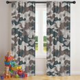 thumbnail image 5 of Blackout Kids Curtains,Gray Brown Camo Wavy Shapes Pattern Childrens Insulated Curtains Set Of 2,Bedroom Essentials,Toddler Room Decor 42"x84", 5 of 5
