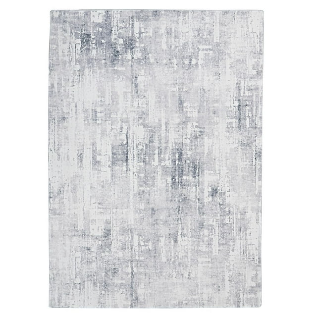 Motif Printed Faux Rabbit Domo Ivory & Grey 3 ft. x 5 ft. Accent Rug