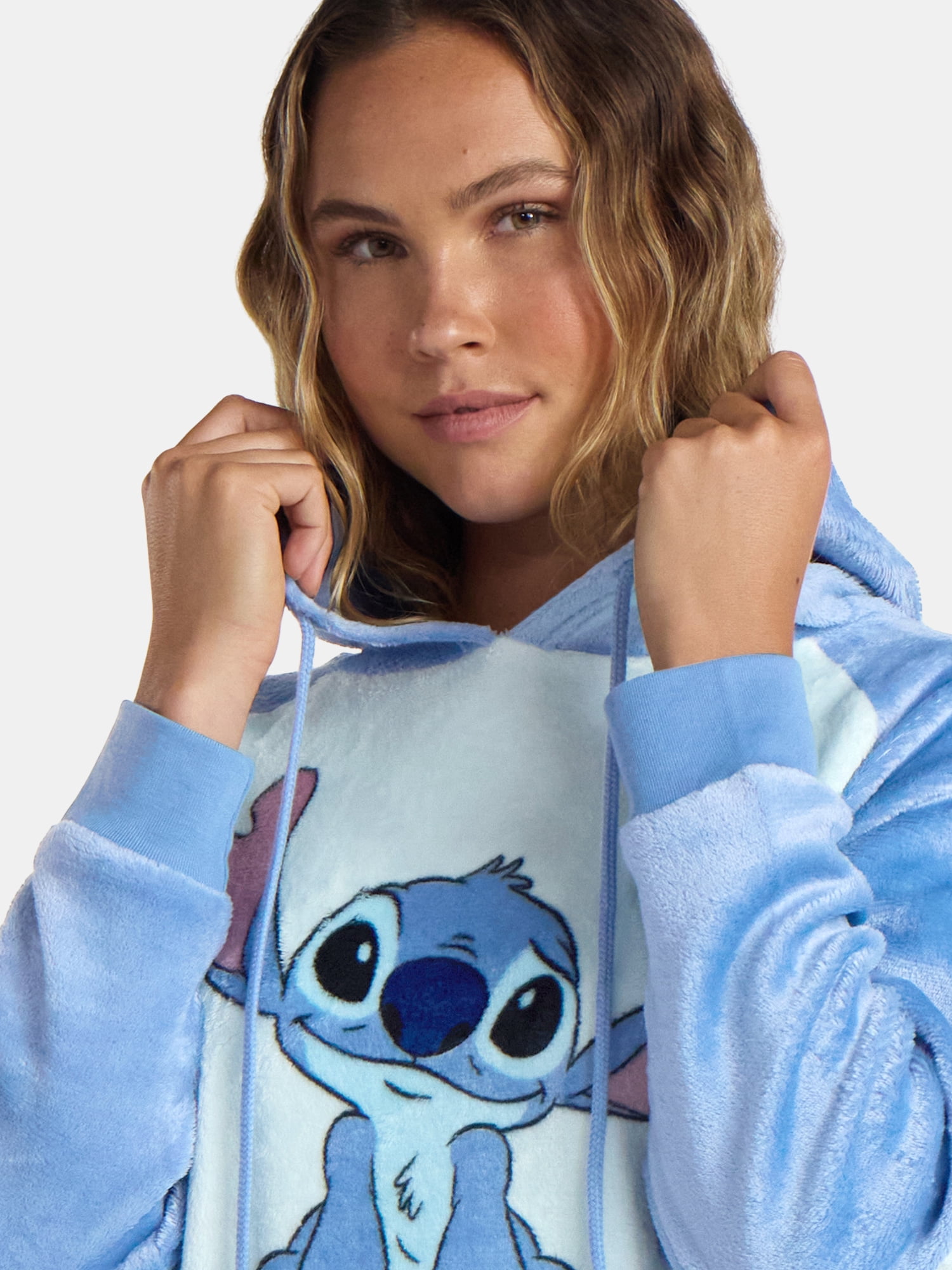 Disney Women’s Stitch Sleep Hoodie Lounger with Socks, 2-Piece, Sizes XS-3X