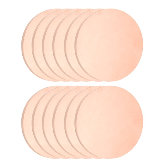 Uxcell 12Pcs Pure Copper Round Plate, 0.02"(0.5mm) Thick 1"(25.4mm) Dia C1100 Copper Round Disc Metal Cut Material for Crafts DIY Electrical Repair Industrial