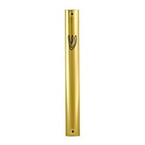10 cm Aluminum Semi-Round Gold Mezuzah Cover