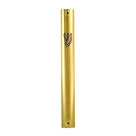 10 cm Aluminum Semi-Round Gold Mezuzah Cover