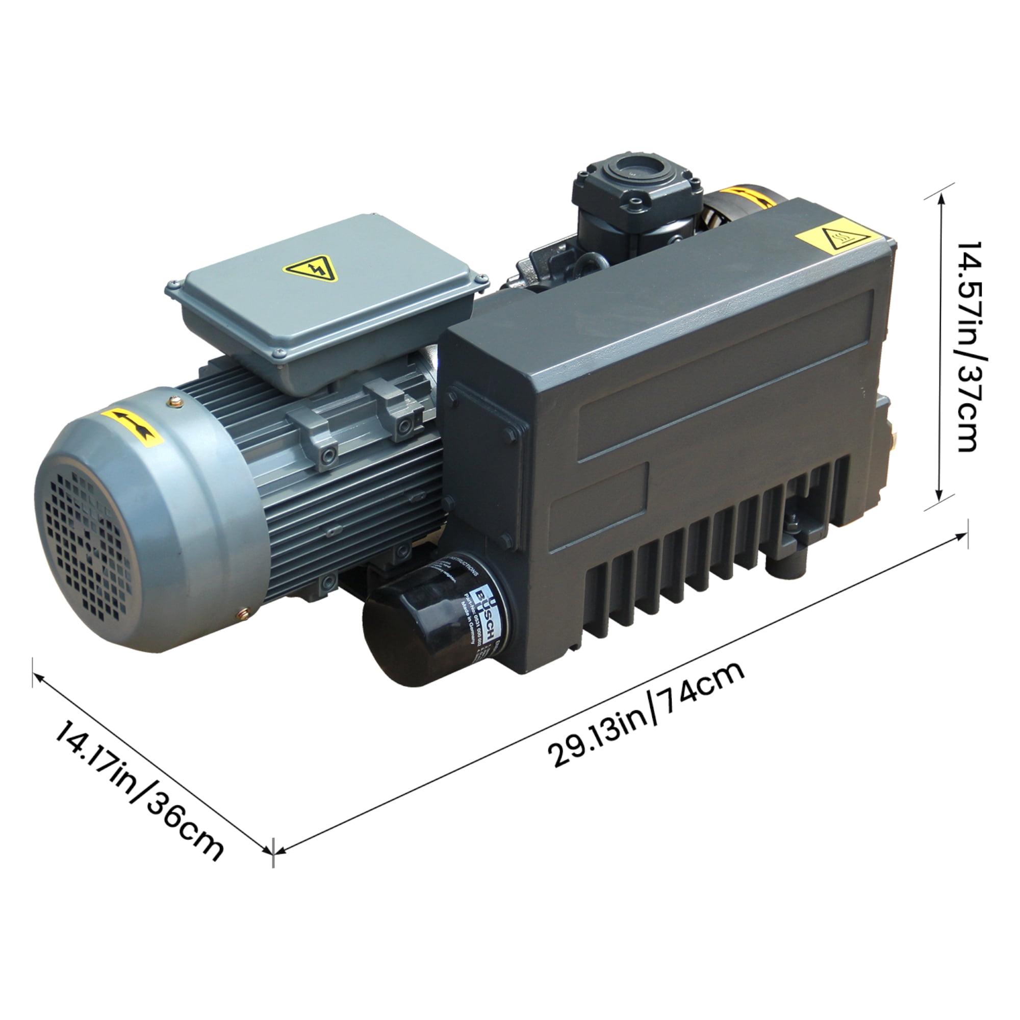 HPDMC 2HP Rotary Vane Vacuum Pump - 23.4 CFM, 220V/60Hz 1-Phase, Oil Sealed Pump with NPT 1/4" Port
