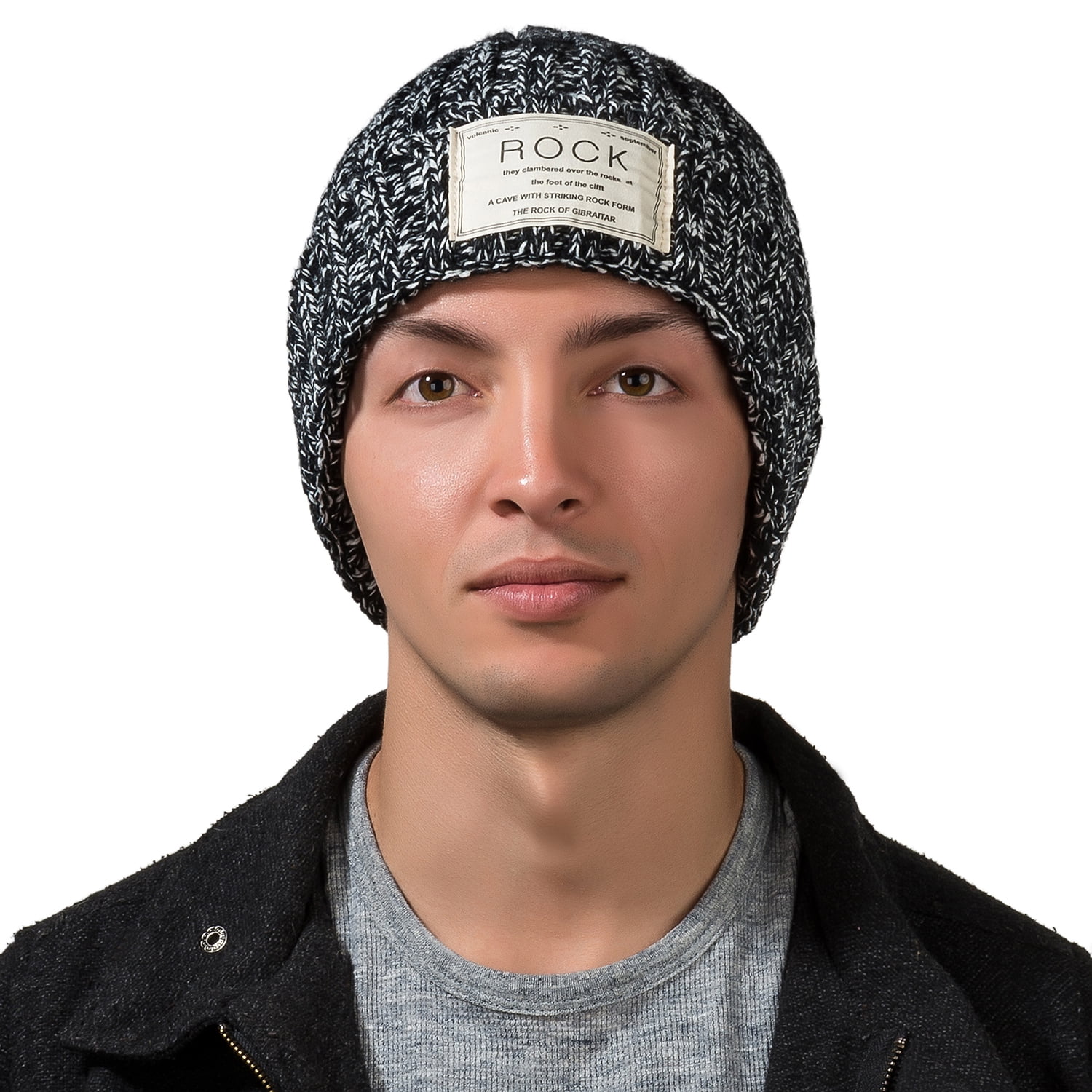 Women's Pompom Rock Knit Autumn Winter Beanie [One Size Fits Most]