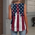 thumbnail image 6 of 250th Anniversary Tank Tops for Women 2026 - Patriotic Distressed USA Flag Button Neck Sleeveless Tees - 1776-2026 Star Spangled Graphic Tops Navy L, 6 of 6