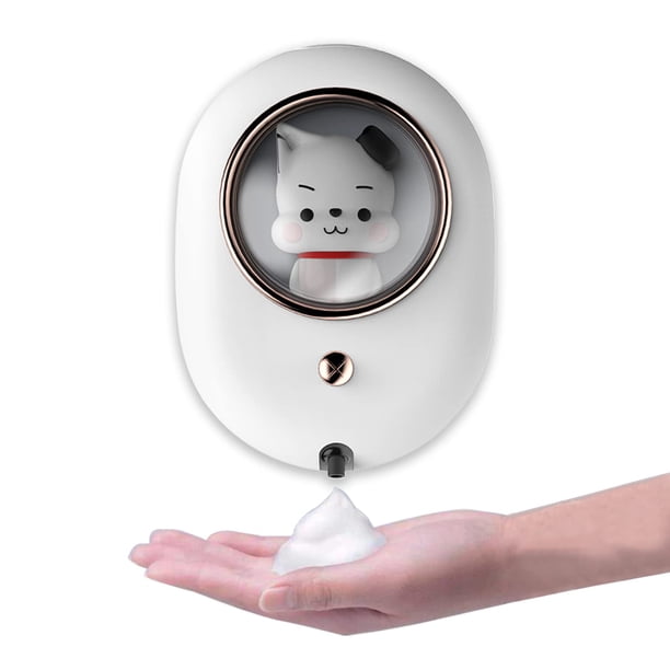 Dispensador automático de jabón de espuma sin contacto, bonito dispensador de jabón de 9,5 oz/280ml con 2 niveles de dispensación de líquido ajustables