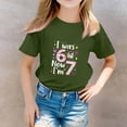 thumbnail image 2 of YOUYEDIAN 7 Year Old Birthday Girl Shirt - I was 6 Now I'm 7 67 Funny T-Shirt (Army Green, 6-7 Years), 2 of 5