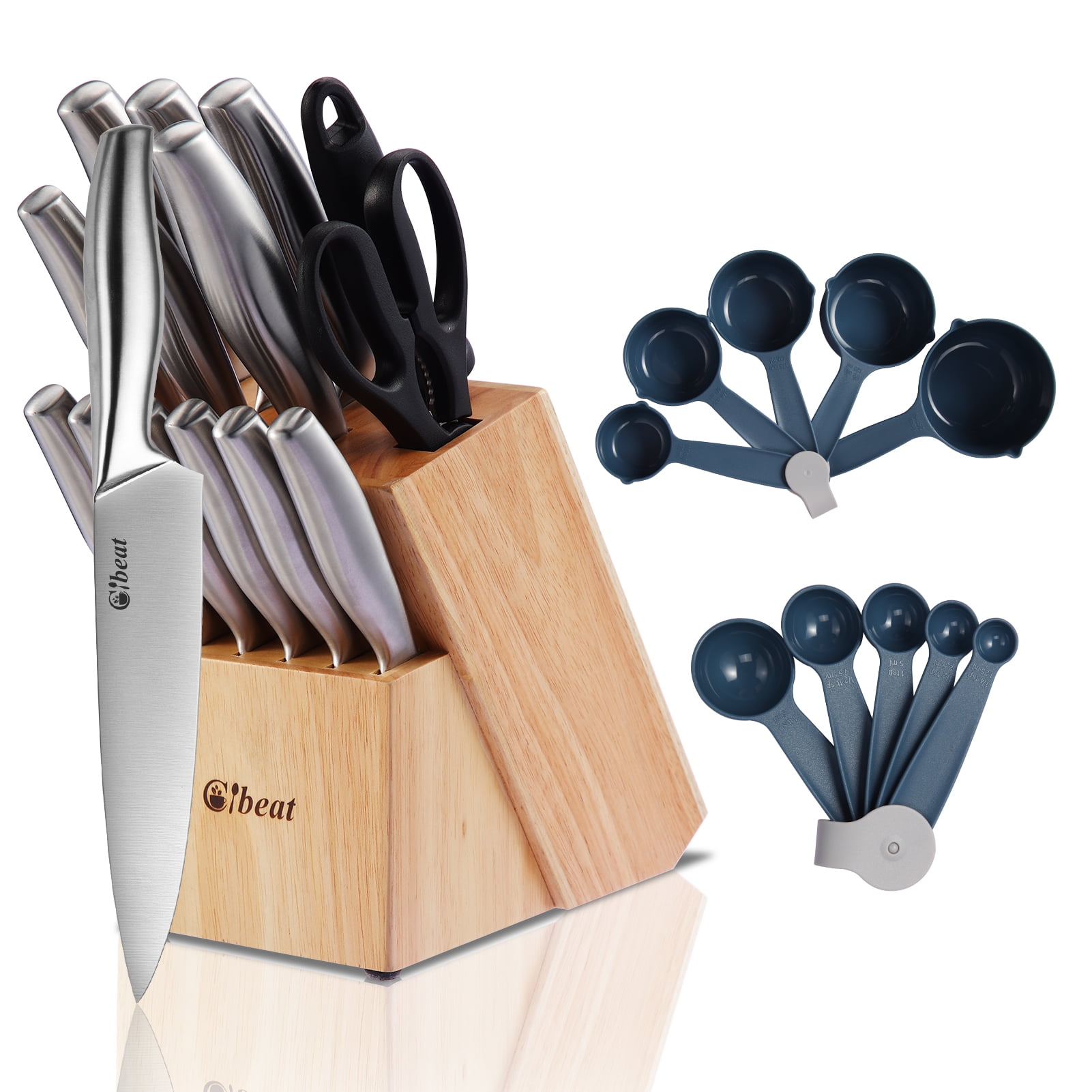Kitchen Knife Set with Wooden Block, 17-Piece Modern Design High Carbon  Stainless Steel, Ultra Sharp Knife for Slicing, Cutting, Chopping