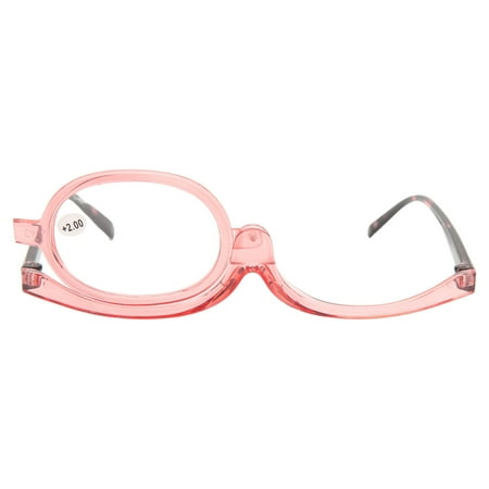 Falleo Clearance Flip Lens Magnifying Makeup Glasses Folding Rotation Reading Magnifying Makeup Eye Glasses for Cosmetic +2.00