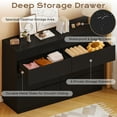 thumbnail image 6 of Ktaxon 6 Drawer Double Dresser with Mirrow Wood Dresser Storage Cabinet Drawer Organizer Chest of Drawers, Black, 6 of 16