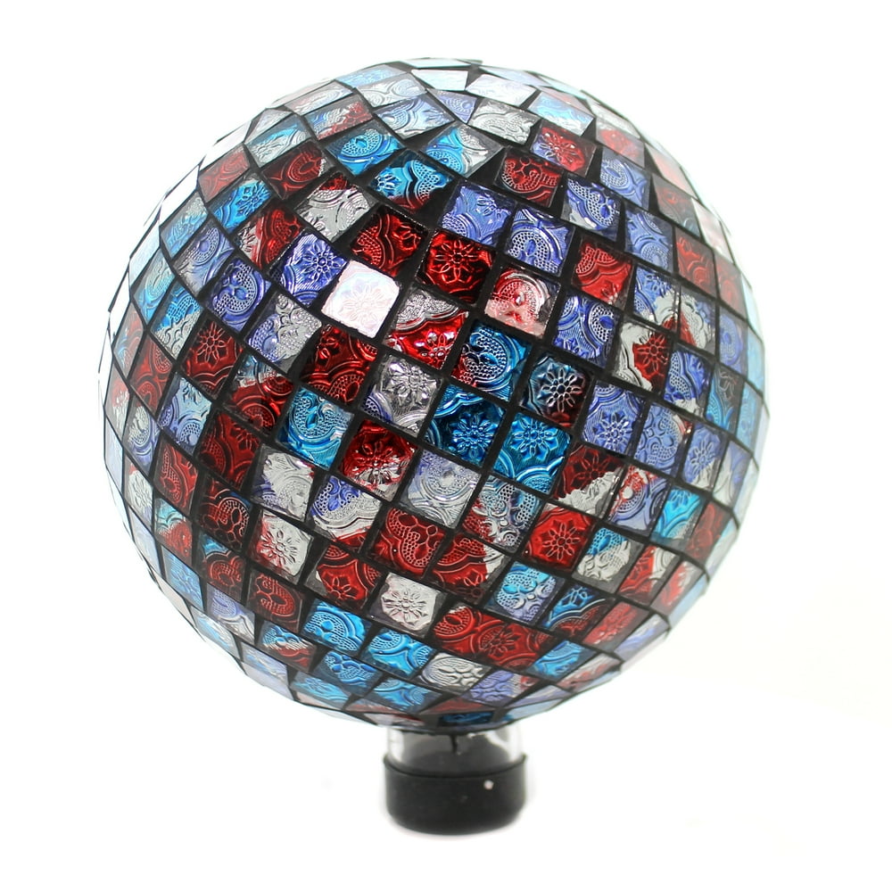 Home & Garden RED BLUE SHIMMER GAZING BALL Glass Yard Decoration Summer