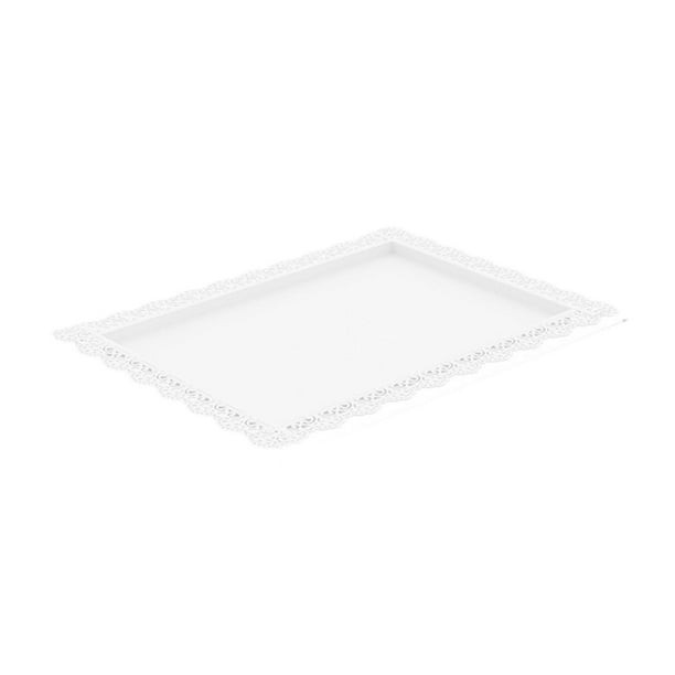 Bandeja para servir cupcakes, plato decorativo para servir, regalo para baby showers y graduaciones. Blanco
