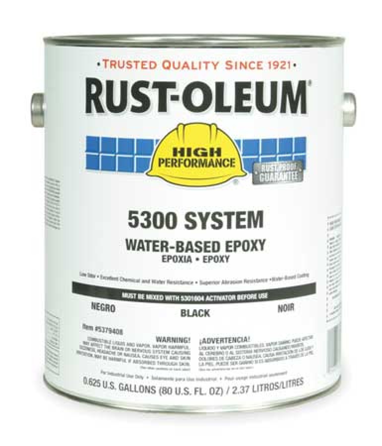 RUSTOLEUM 5379408 5300 Epoxy Paint,Black,1 gal.