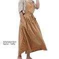 thumbnail image 4 of BrowQuartz Cotton Linen Gardening Coffee Uniform Apron Solid Color Pinafore Casual with Pockets for Cooking Work Household Light Brown Plus long, 4 of 6